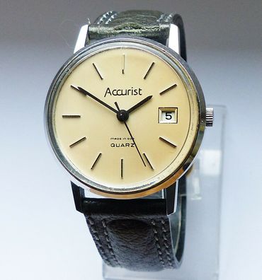 Schöne Accurist Calendar Herren Vintage Armbanduhr 70er Jahre