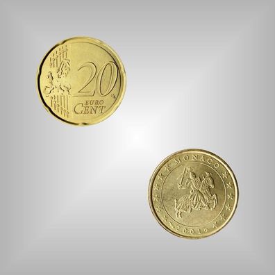 Original 20 Cent EURO - Münze Monaco 2001