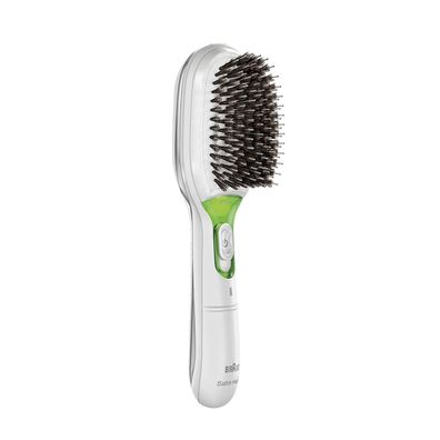 Braun Satin Hair 7 Elektrische Haarbürste mit Naturborsten BR750 weiss