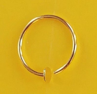 Nasenring Gold Piercing Ring offen Echt 750 Gelbgold 10mm Nase Ohr Lippe 45068-10
