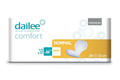 28 Dailee Comfort Premium Normal 53x26cm, Formatvorlage, 5 Tropfen
