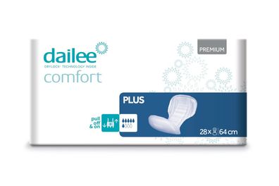 28 Dailee Comfort Premium Plus 64x33cm Formatvorlage, 6 Tropfen