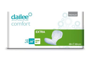 4x28 Dailee Comfort Premium Extra 69 x 35 cm Formatvorlage, 7 Tropfen
