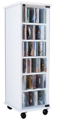 VCM CD-DVD-Turm Valenza drehbar für 300 CDs Weiß