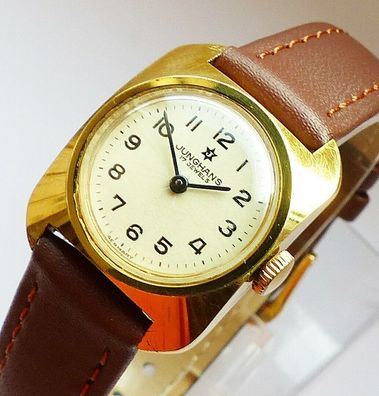 Schöne Goldene Junghans 17Jewels Damen Vintage Armbanduhr 70er Jahre