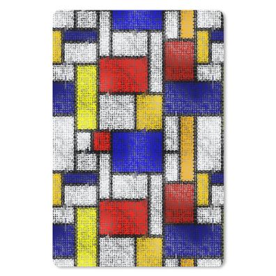 Mauspad - Piet Mondrian - Gelb - Blau - Rot - 18x27 cm