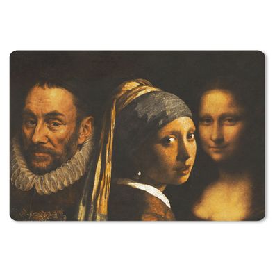 Mauspad - Girl with a Pearl Earring - Wilhelm von Oranien - Mona Lisa - 27x18 cm