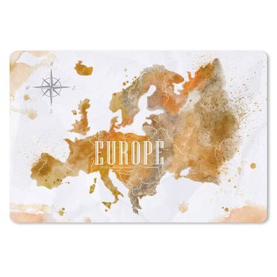 Mauspad - Europa - Farbe - Weltkarte - 27x18 cm