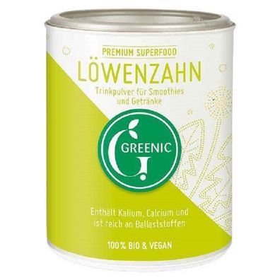 100g Löwenzahnblatt Pulver 100% Bio, Superfood Trinkpulver, vegan Greenic