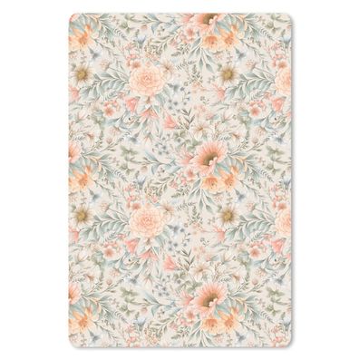 Mauspad - Sommerblumen - Pastell - Muster - 18x27 cm