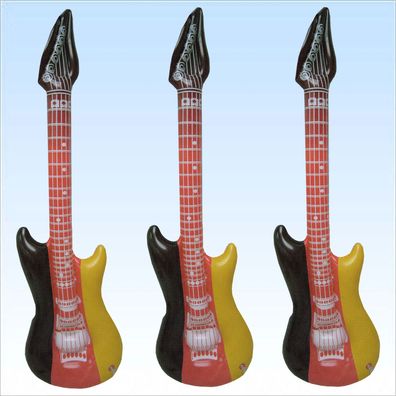 3 x Luftgitarre Deutschland aufblasbar 1-6 Stück Musikinstrument Musik 70er Gitarre