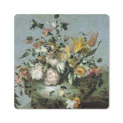Mauspad - Blumen - Alte Meister - Barock - 30x30 cm