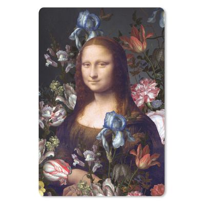 Mauspad - Mona Lisa - Leonardo da Vinci - Blumen - 40x60 cm