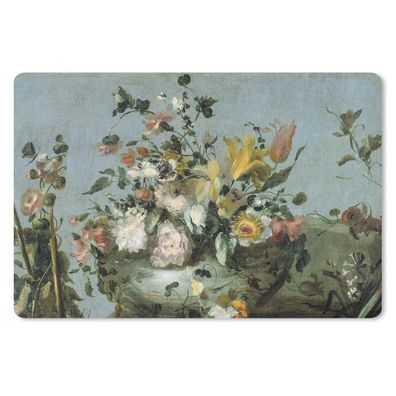 Schreibtischunterlage - Blumen - Alte Meister - Ölfarbe - 60x40 cm - Mauspad