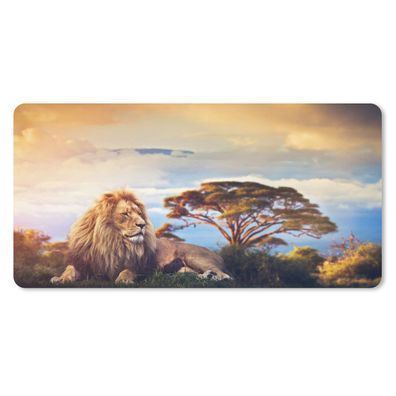 Schreibtischunterlage - Löwe - Gemälde - Afrika - 60x40 cm - Mauspad