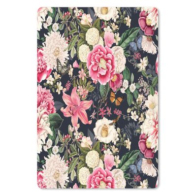 Mauspad - Blumen - Muster - Rosa - 18x27 cm