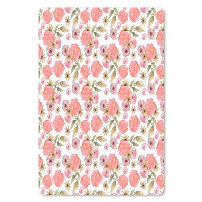Mauspad - Blumen - Rosa - Muster - 18x27 cm