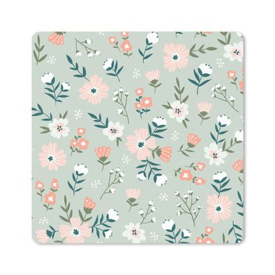Mauspad - Blumen - Farben - Pastell - 20x20 cm
