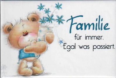 Magnet Bärchen-Design mit liebevollem Spruch "Familie", 8x5,3cm