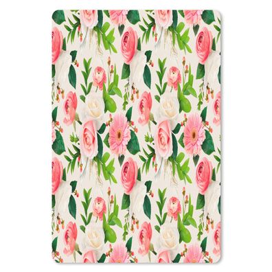 Mauspad - Blumen - Illustration - Rosen - Gerbera - 18x27 cm