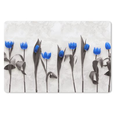 Mauspad - Blumen - Tulpen - Blau - 27x18 cm