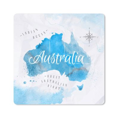 Mauspad - Weltkarten - Australien - Ölfarbe - 30x30 cm