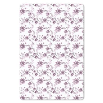 Mauspad - Blumen - Lila - Weiß - 18x27 cm