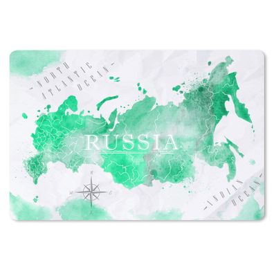 Schreibtischunterlage - Weltkarte - Russland - Grün - 60x40 cm - Mauspad