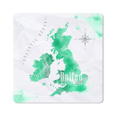 Mauspad - England - Weltkarte - Aquarell - 30x30 cm