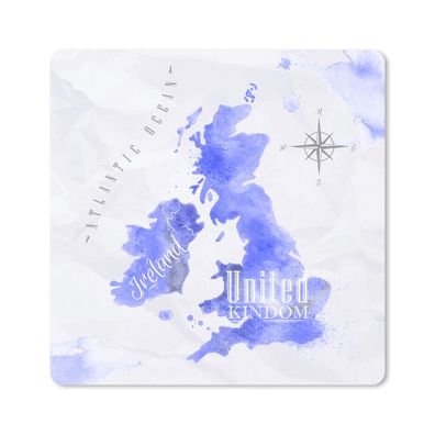 Mauspad - Aquarell - England - Karte - 30x30 cm