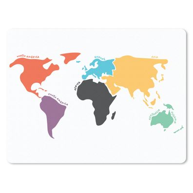 Mauspad - Karte - Welt - Einfach - 23x19 cm