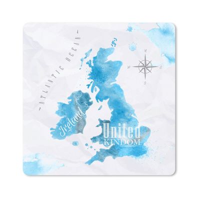 Mauspad - England - Weltkarte - Blau - 30x30 cm