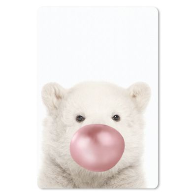 Mauspad - Eisbär - Tiere - Kaugummi - 18x27 cm
