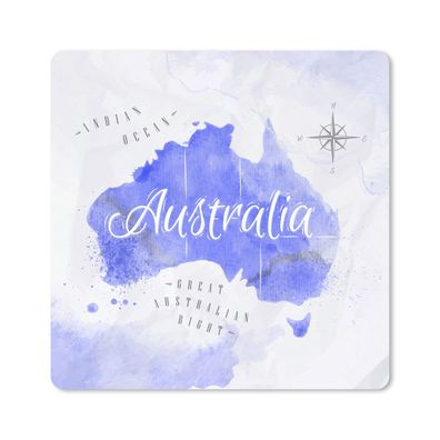 Mauspad - Weltkarte - Australien - Blau - 30x30 cm