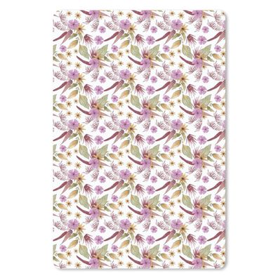 Mauspad - Blumen - Blätter - Lila - 18x27 cm