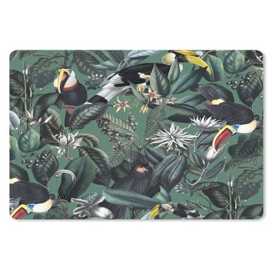 Mauspad - Blumen - Vogel - Collage - 27x18 cm