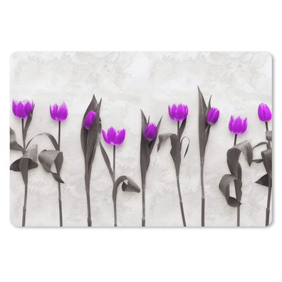 Mauspad - Blumen - Tulpen - Lila - 27x18 cm