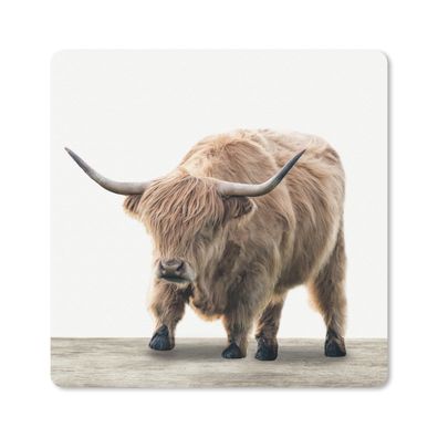 Mauspad - Schottischer Highlander - Tiere - Holz - 20x20 cm