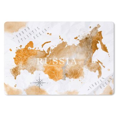 Schreibtischunterlage - Russland - Weltkarte - Gold - 60x40 cm - Mauspad