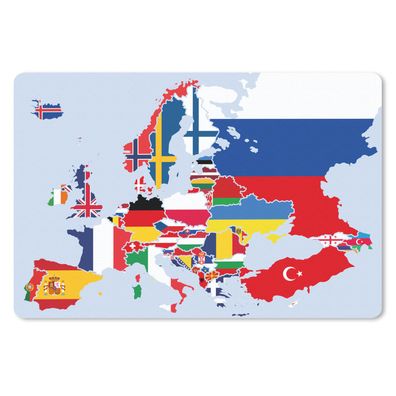 Schreibtischunterlage - Karte - Europa - Flagge - 60x40 cm - Mauspad