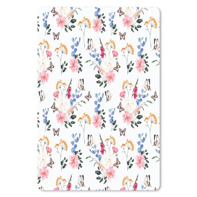 Mauspad - Blumen - Schmetterlinge - Collage - 18x27 cm