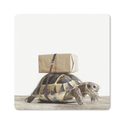 Mauspad - Schildkröte - Holz - Weiß - 20x20 cm