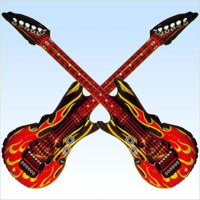2 x Rocker Luftgitarre Feuer aufblasbar Stück Musikinstrument Gitarren Gitarre