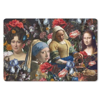 Mauspad - Collage - Malerei - Alte Meister - Blumen - 27x18 cm