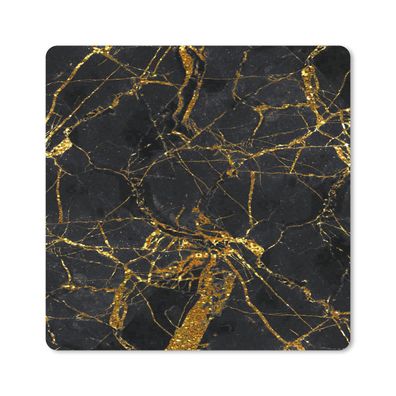 Mauspad - Marmor - Gold - Schwarz - Glitter - 20x20 cm