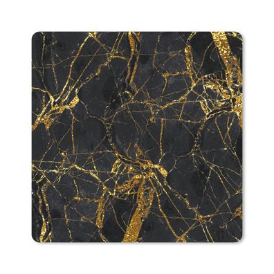 Mauspad - Marmor - Gold - Schwarz - Patterns - 20x20 cm