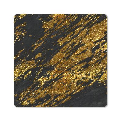 Mauspad - Marmor - Gold - Schwarz - 20x20 cm