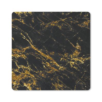 Mauspad - Marmor - Gold - Schwarz - 20x20 cm