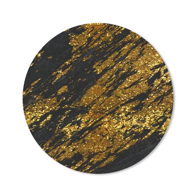 Mauspad - Marmor - Gold - Schwarz - 20x20 cm