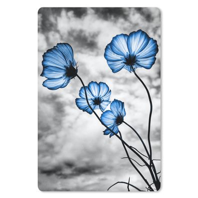 Mauspad - Blumen - Blau - Schwarz - Weiß - 40x60 cm
